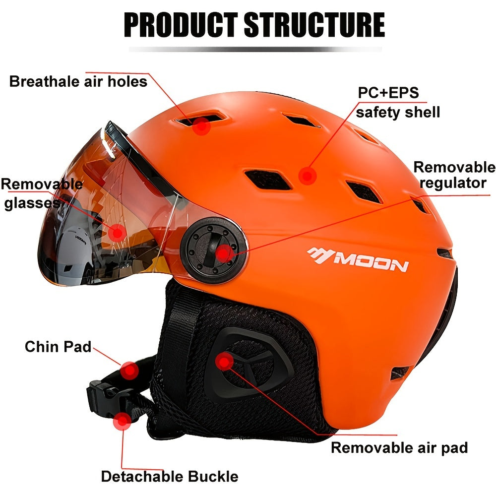 Ski Helmet with Goggles and PC+EPS Snow Gear-2
